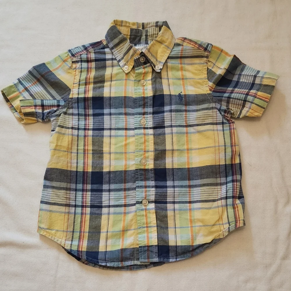 Ralph Lauren 24 month Short Sleeve Plaid Button Up Shirt